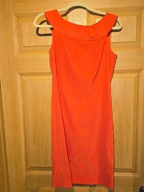 dress barn red dress Elbow Sleeve Midi Dress Fire Red / 8
